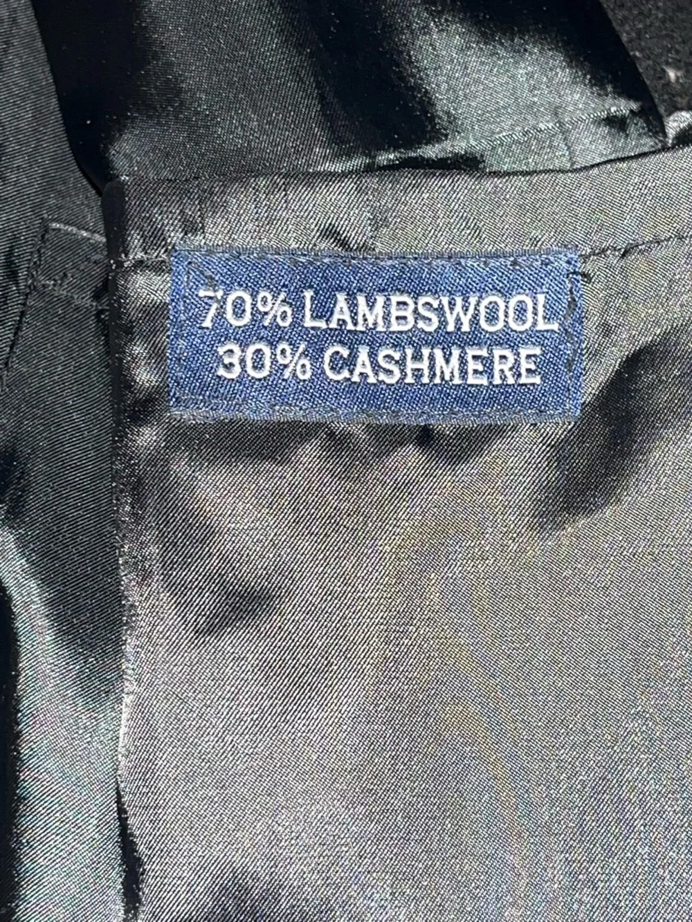 Ralph Lauren Lambswool & Cashmere Black Single-Breasted Trench Coat